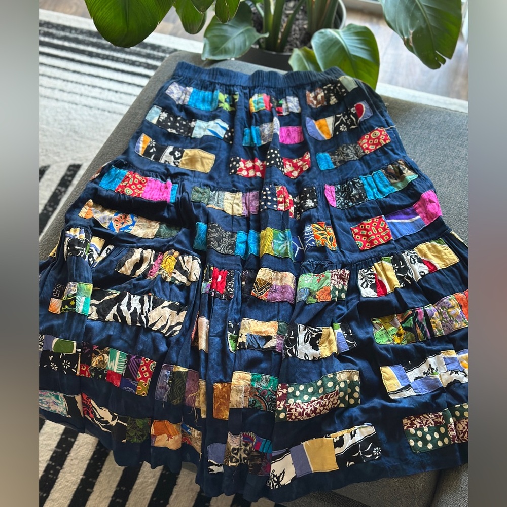 Nativewear Designs Vintage Patchwork Artsy Maxi Boho Skirt